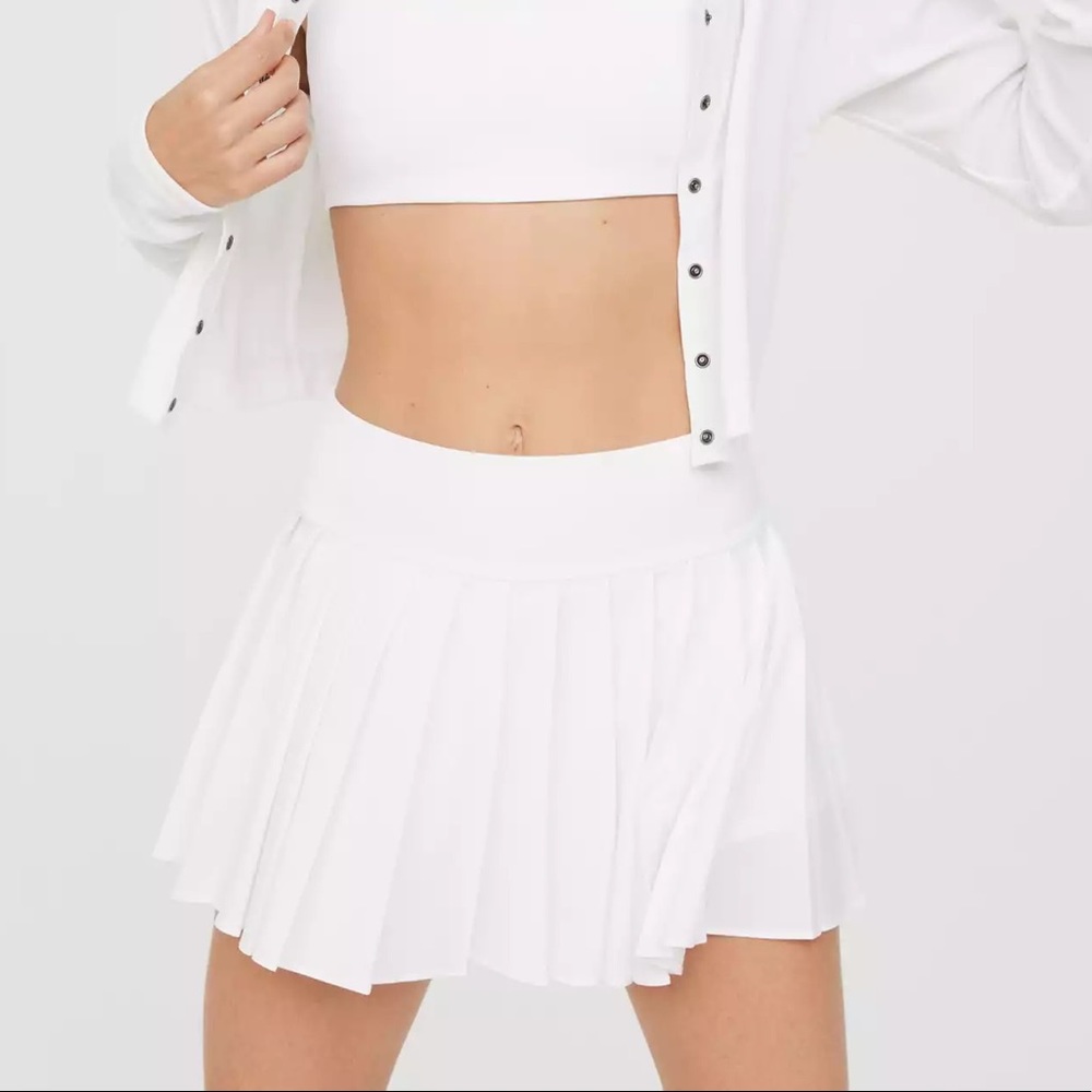 NWT Aerie Offline White Pleated Tennis Skirt/Skort